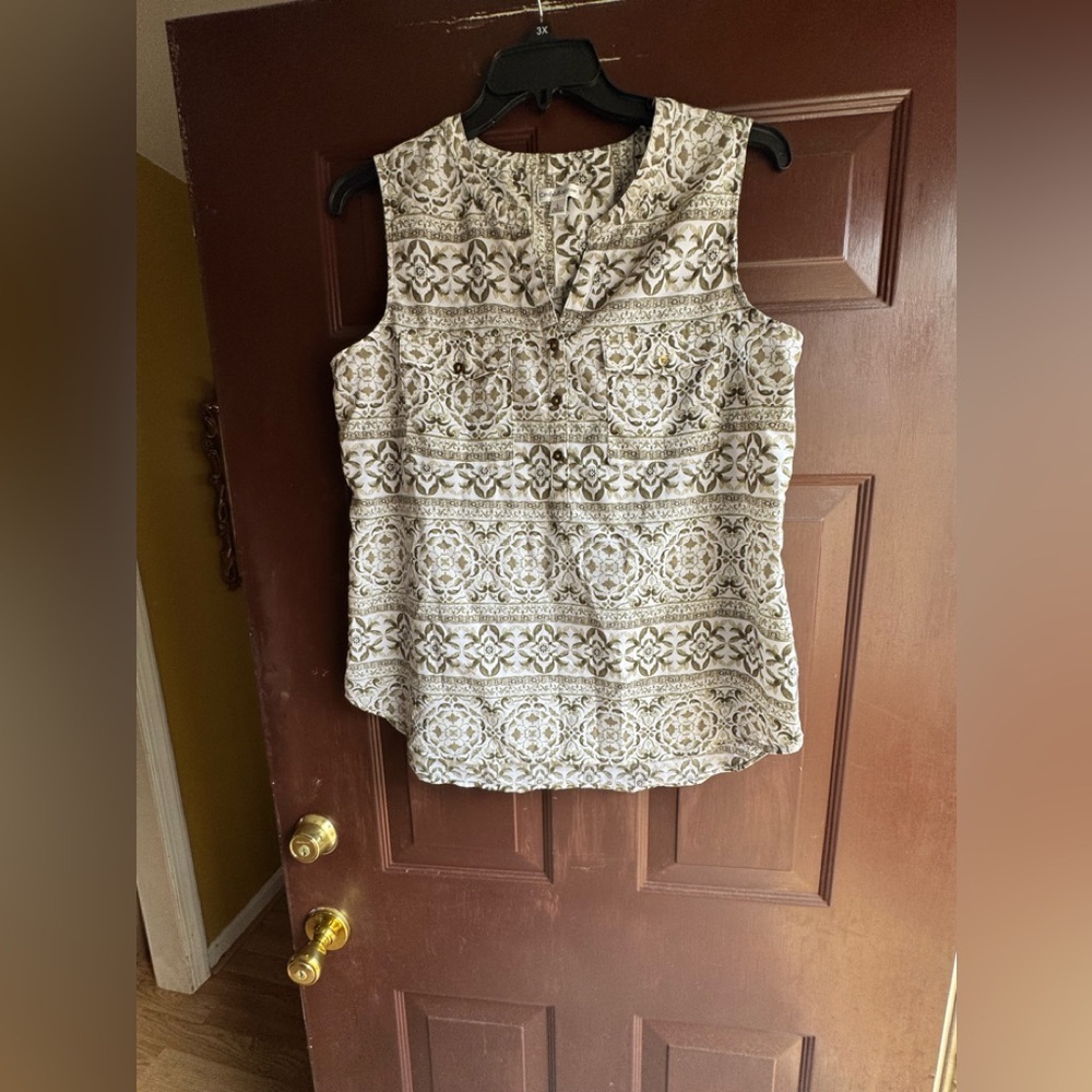 Croft & Burrow Sheer Sleeveless Top Size Large